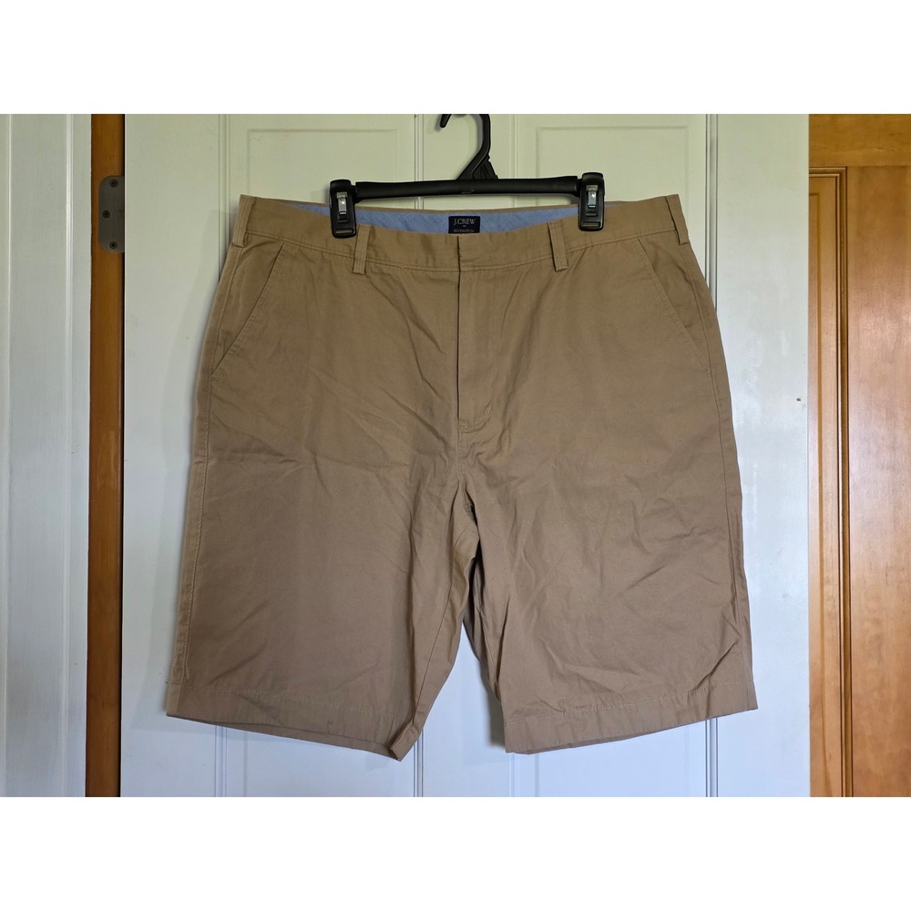 J.Crew Rivington Men 38W Khaki Tan Cotton Twill Flat Front Shorts 14054 SP 16